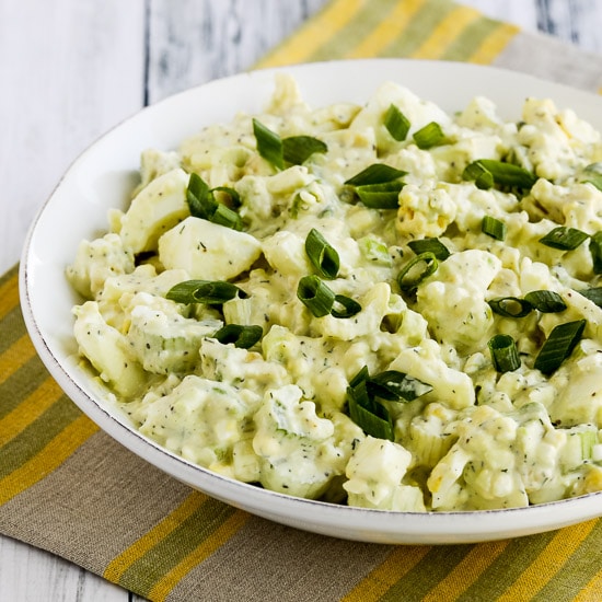 avocado cottage cheese plus egg salad