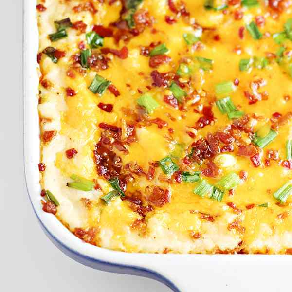 loaded baked mashed potatoe